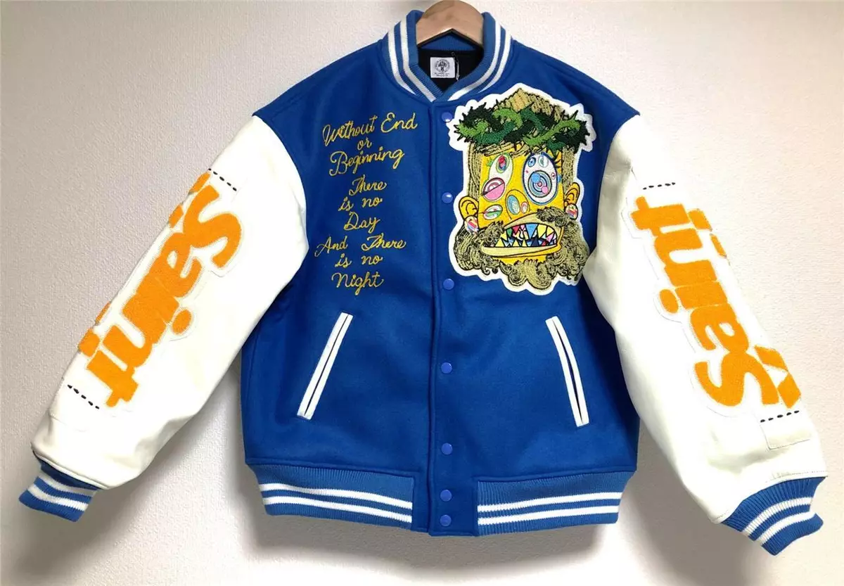 SUPER PRECIOUS COLLABORATION! Varsity Jacket by ISSEY MIYAKE and Takashi  Murakami