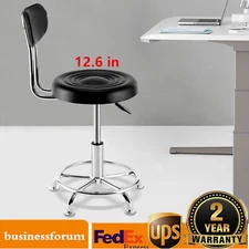 Work Shop Stool Bench Hydraulic Chair Bar Garage Adjustable With Back Footrest