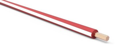 18 AWG Automotive TXL Wire Red w/ White Stripe Various Lengths