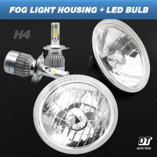 7" inch Sealed Beam Headlight Conversion High/Low Beam Chrome + 100W H4 LED