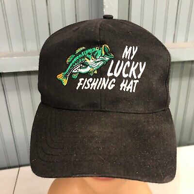 My Lucky Fishing Hat Black Snapback Baseball Hat Cap