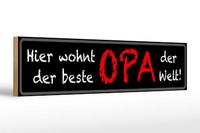 Holzschild Spruch 46X10Cm Hier Wohnt Bester Opa Der Welt Deko Schild Wooden Sign