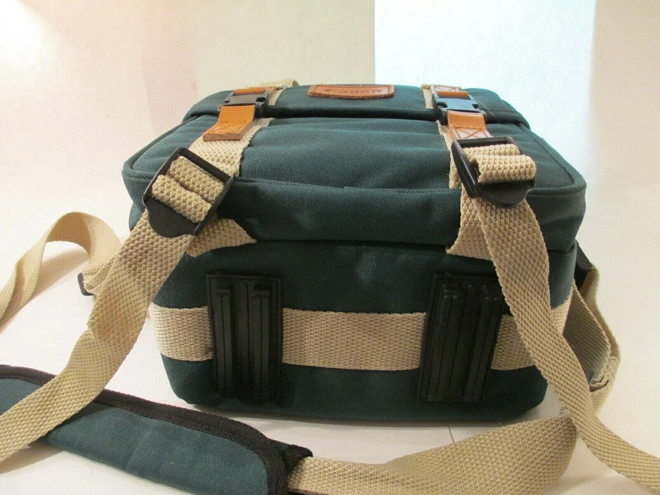 Bolsa organizadora verde para cámara Canon bolsillos correa para el hombro DSLR SRL llevar 12x7x8 Foto 4 de 4