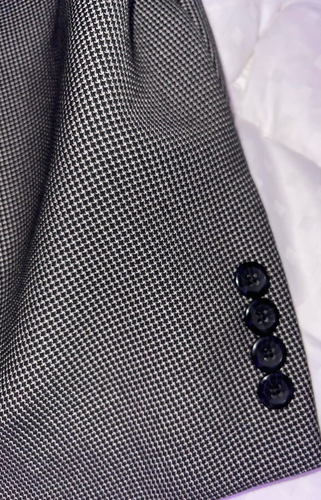 Mens Geoffrey Beene 2 Button Gray/Black checkered Jacket Size 58R - Picture 8 of 10