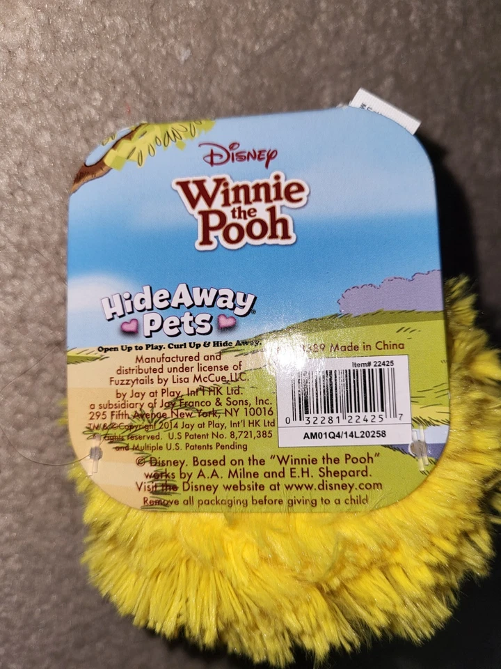Disney Hideaway Pet Almohada Peluche Mini 5" Winnie The Pooh Foto 3 de 3