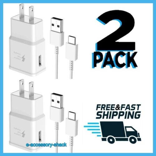 2 PACK Type USB-C Fast Wall Charger Adaptive For Samsung Galaxy S22 S21 S20 S10 - Picture 1 of 7