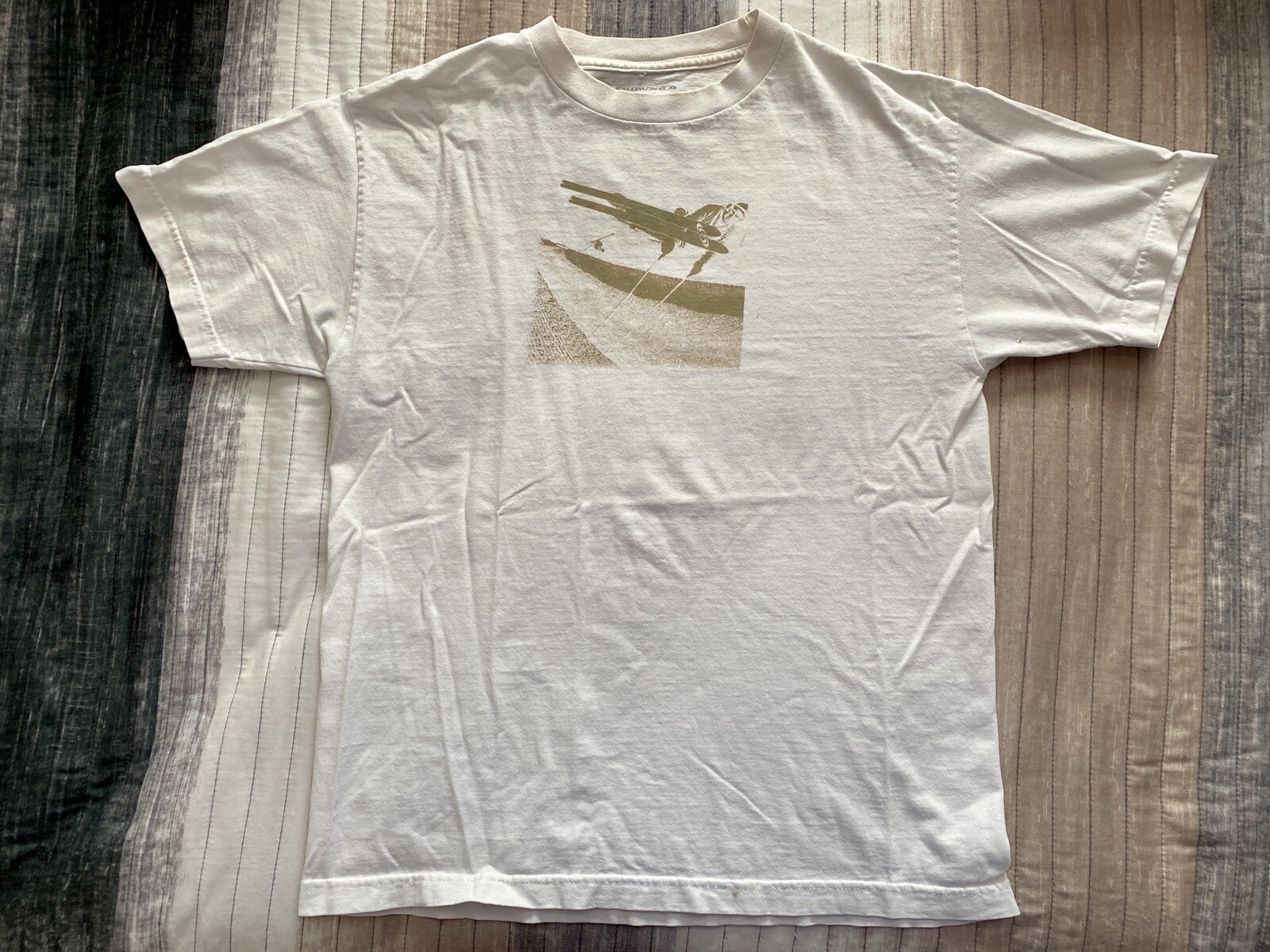 SALOMON T shirt vintage Alf Engen salto con gli sci media