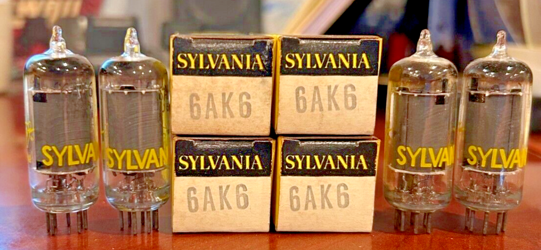 Lot of 4 Sylvania 6AK6  Vacuum Tubes - NOS -Tested GOOD on Hickok 539B
