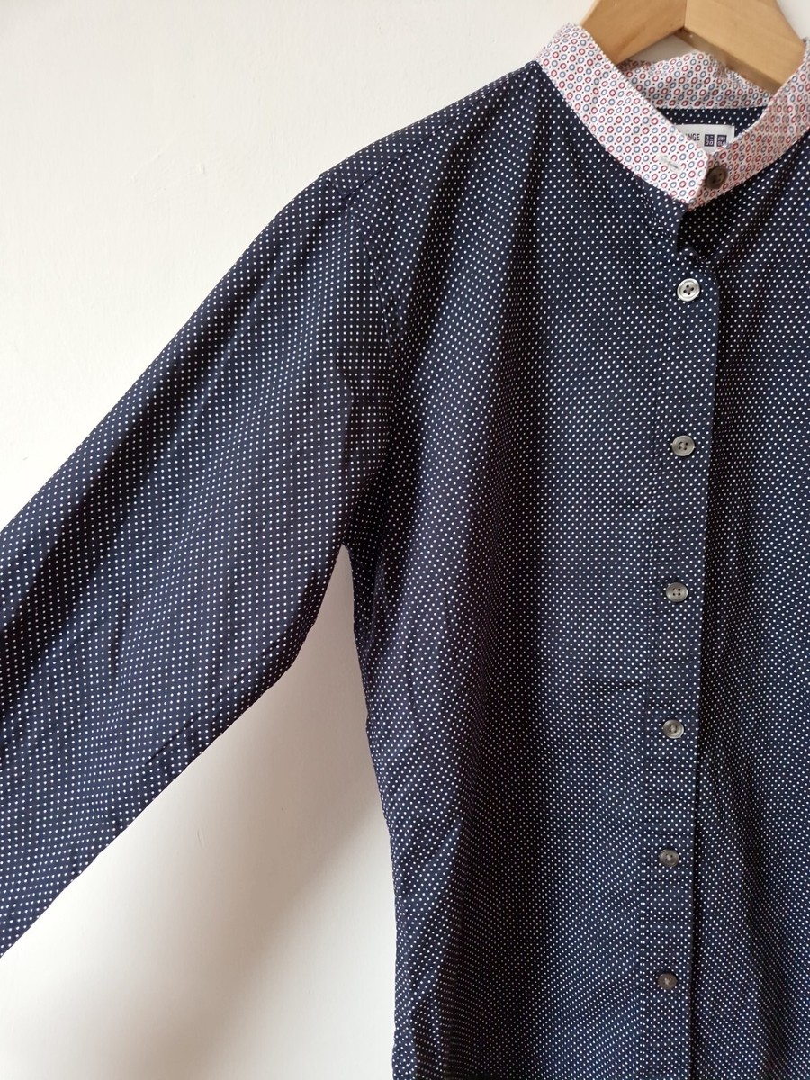 Ines De La Fressange Uniqlo Polka Dot Circle Print Blouse Top Size