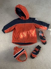 Childrens Place 3 in 1 Toddler Coat Jacket Boy  s 4T Fleece Jacket Hat Mittens