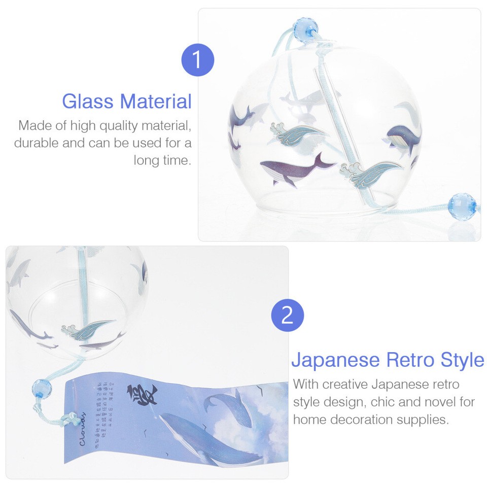 Japanese Glass Wind Chimes Koi Garden Ornaments Car Decorations Hanging