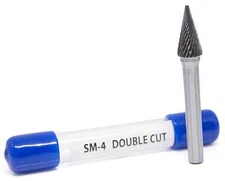SM-4 Pointed Cone Shape - Premium Double Cut Tungsten Carbide Burr