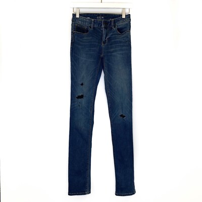 WHBM Jeans The Slim Distressed Jeans Dark Wash Size 00L