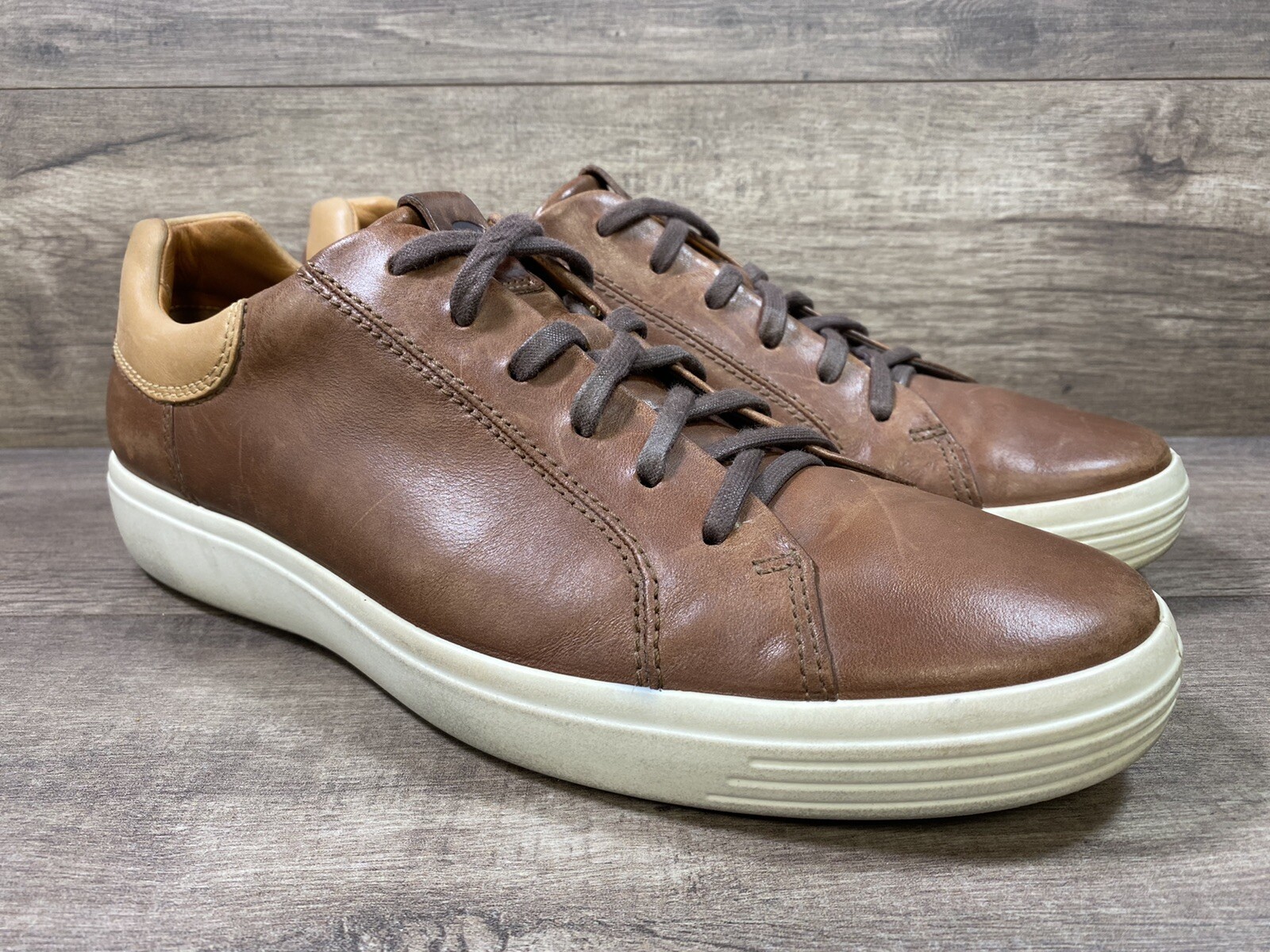 Ecco SOFT 7 Street Sneakers Shoes Brown Comfort Mens Size EU 46 US 12, 12.5