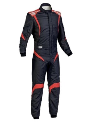 OMP One-S1 Suit, Black/Red, Size 62, FIA 8856-2000