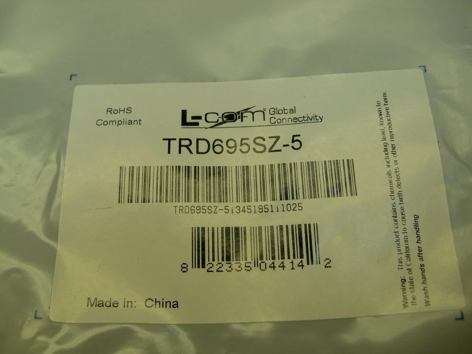L-Com TRD695SZ-5 Ethernet Cable Cat 6 5' RJ45 Mil spec Lot of 5 - Image 2 of 4