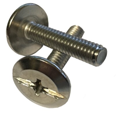18-8 Stainless Steel Hurricane Shutter Sidewalk Bolts - 1/4-20 Thread, Phillips/Flat Head, Choose Length & Quantity