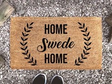 Home Swede Home - Cute Swedish Family Door Mat New Home Wedding Gift
