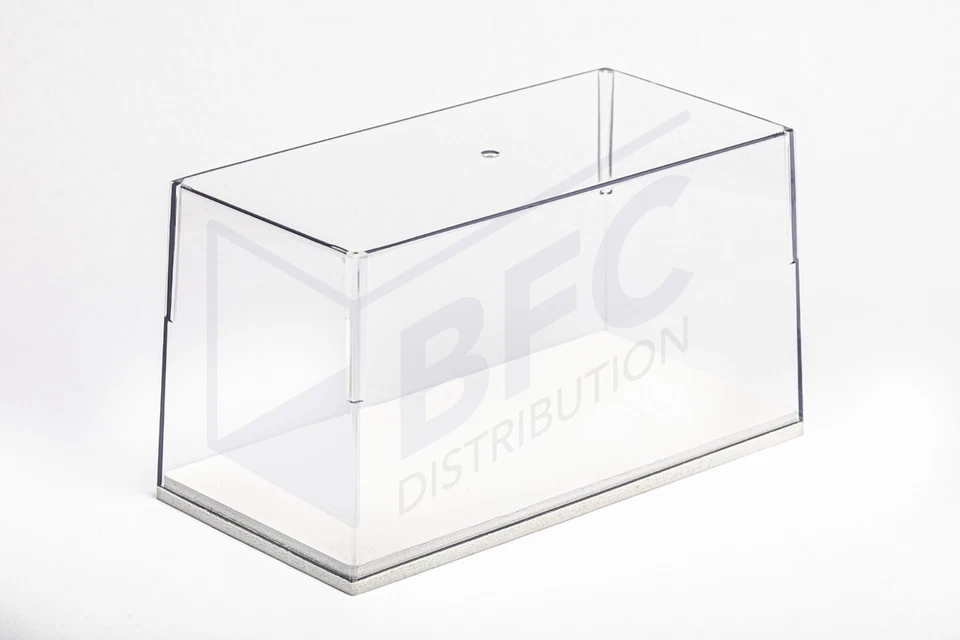 2 VETRINA 1/24 alta 11 cm + base composita bianca NUOVA - Immagine 4 di 4