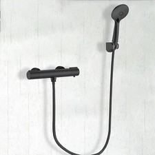 Bathroom Shower Thermostatic Exposed Bar Shower Mixer Set Chrome 1/2" Outlet