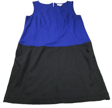 Ann Taylor Loft Womens Shift Dress Size 6 Colorblock Sleeveless Stretch Pockets