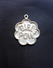 Vintage GIRL POWr pendant/drop/charm Pewter finish