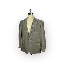 Ermenegildo Zegna Pure Cashmere Black Houndstooth 2 Button Blazer Jacket 46 US