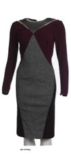 New With Tags Stella McCartney Burgundy Twead Tulle Insert Dress Size 38