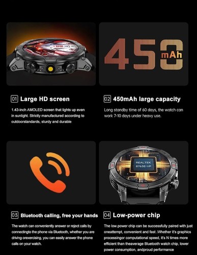Smart Watch for Samsung Galaxy S10 Military Tactical Sport Fitness Tracker - Picture 3 of 7