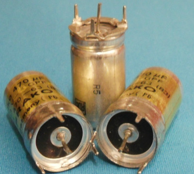 Elko 470µF 63V 5x Alu-Becher Vintage ROE DIN 41253, zum Restaurieren von Geräten
