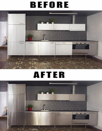 Panel de puerta de refrigerador de papel de contacto de acero inoxidable para pelar y pegar 12' - Imagen 8 de 12
