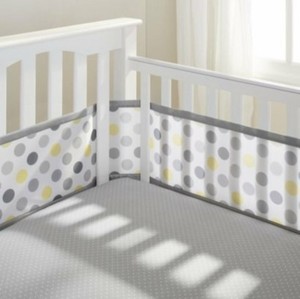 gray crib bumper