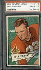 1952 Bowman Large #110 Jack Simmons - PSA 8