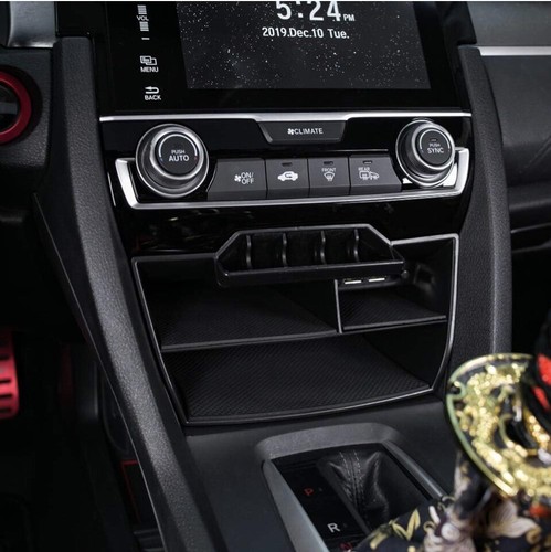 Black Center Console Storage Insert Tray w/USB Cable For Honda Civic 10th Gen - Picture 4 of 8
