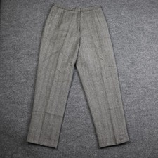 Talbots Pants Womens 10 Petite Gray Herringbone Wool Dress Lined Career