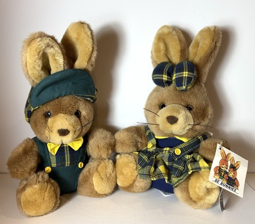 IBTT BUNNY PAIR De Bunnies Tartán Leiderdorp Holanda 1994 De Colección Peluche Relleno - Imagen 11 de 11