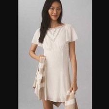 New 10 Reformation x Anthropologie Malena mini white dress