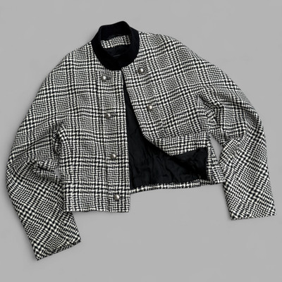Vintage LAUREL BY ESCADA Women's Houndstooth Cropped Wool Jacket Size 38