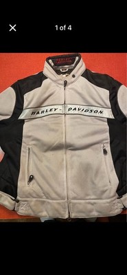 Harley-Davidson Gray/Black Mesh Zip-Up Jacket w/ Embroidered Logo 2XL