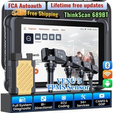 Thinkcar 689BT Car Bidirectional OBD2 Scanner Diagnostic Tool &VENU5 TPMS Sensor