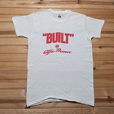 Vintage 60s 70s Hanes Alfa Romeo Built Car Italian Promo Graphic T-Shirt Medium