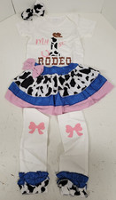 Baby Girls Cowboy Outfit Cowgirl Costume Toddler Skirt Top Bow Leggings 6-12M