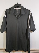 Adidas Polo Shirt Mens XL Climacool Golf Black Polyester Stretch Active