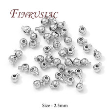 2.5Mm 3Mm 18K Gold Plated Crimp End Beads,Crimp Beads for Jewelry Making Supplie