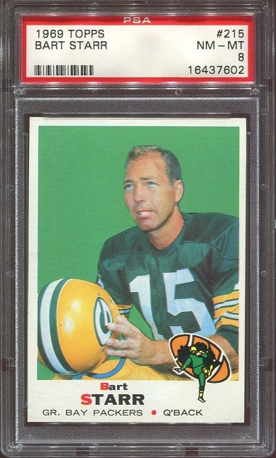 1969 Topps #215 Bart Starr PSA 8 Green Bay Packers HOF U. of Alabama