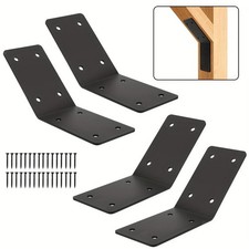 4Pcs 45 Degree Angle Brackets Corner Brace Support for Wood Post Garden Shed