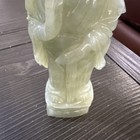 Chinese Natural Lantian green jade girl hand carving Women 6” Tall Sculpture — photo 4