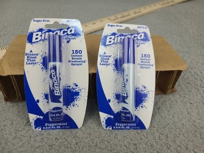 2x Binaca Aeroblast Breath Freshening Spray Peppermint 0.214oz, 150 Sprays