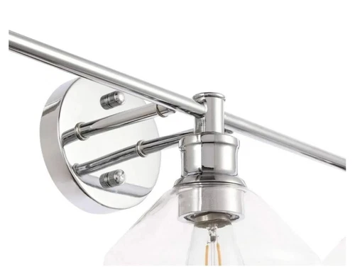 Living District Gene 3-Light Metal Wall Sconce in Chrome and Clear Glass - Picture 6 of 9