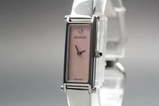 [Near MINT] GUCCI 1500L pink Dial 1P Diamond Quartz WOMEN'S Watch